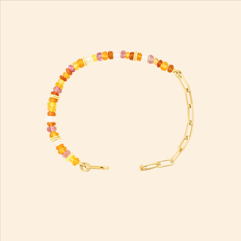 Charm Lien Pierres Orange Bracelet