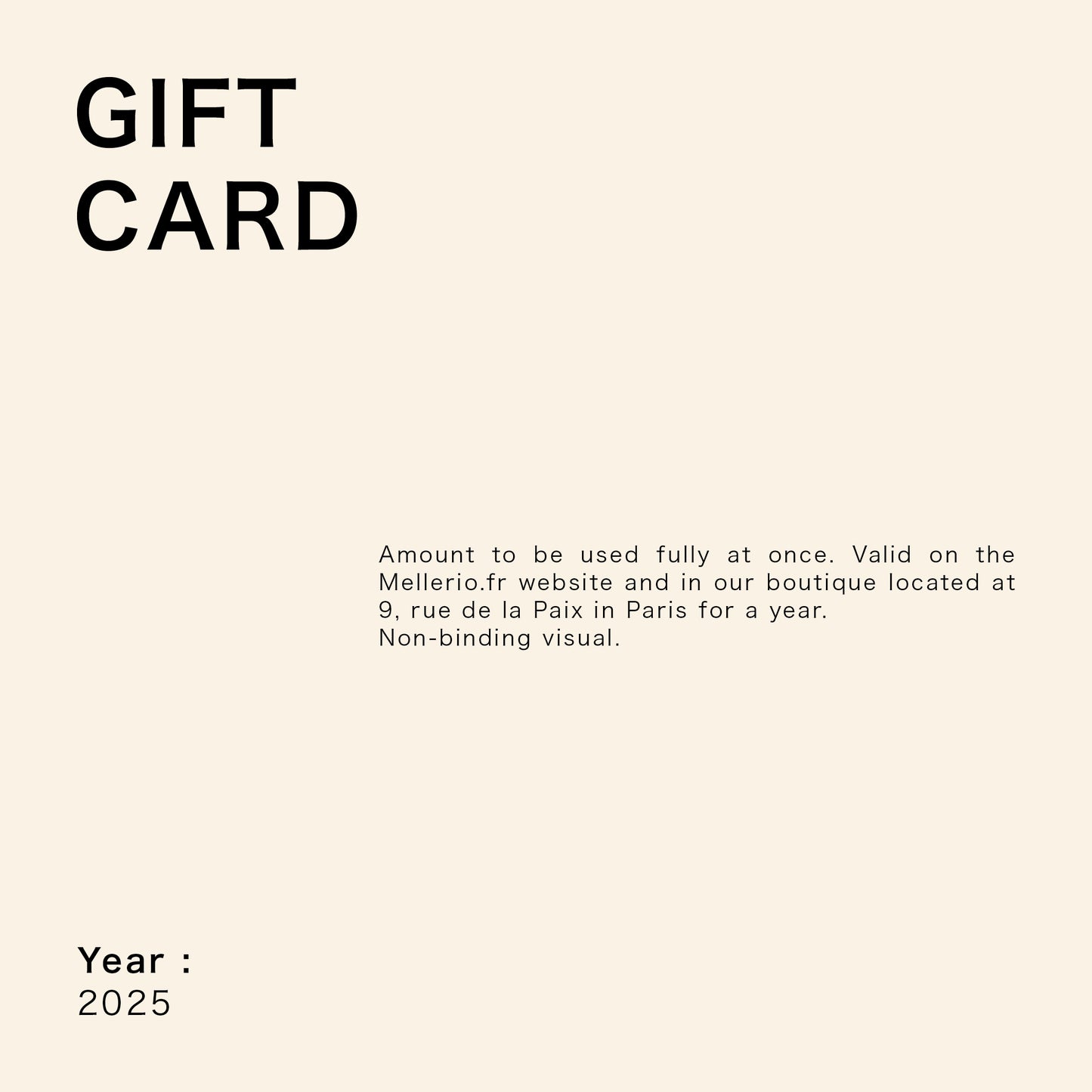 Carte Cadeaux joaillerie