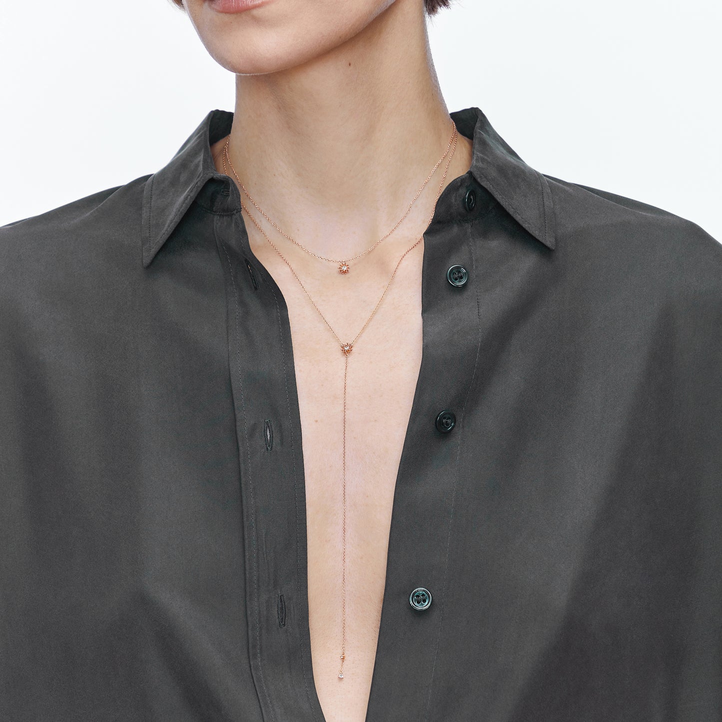 Petit Cactus Necklace Diamond Pink Gold Mellerio