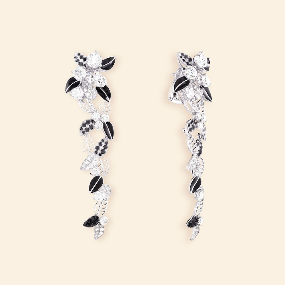 Foglio Earrings Black and White