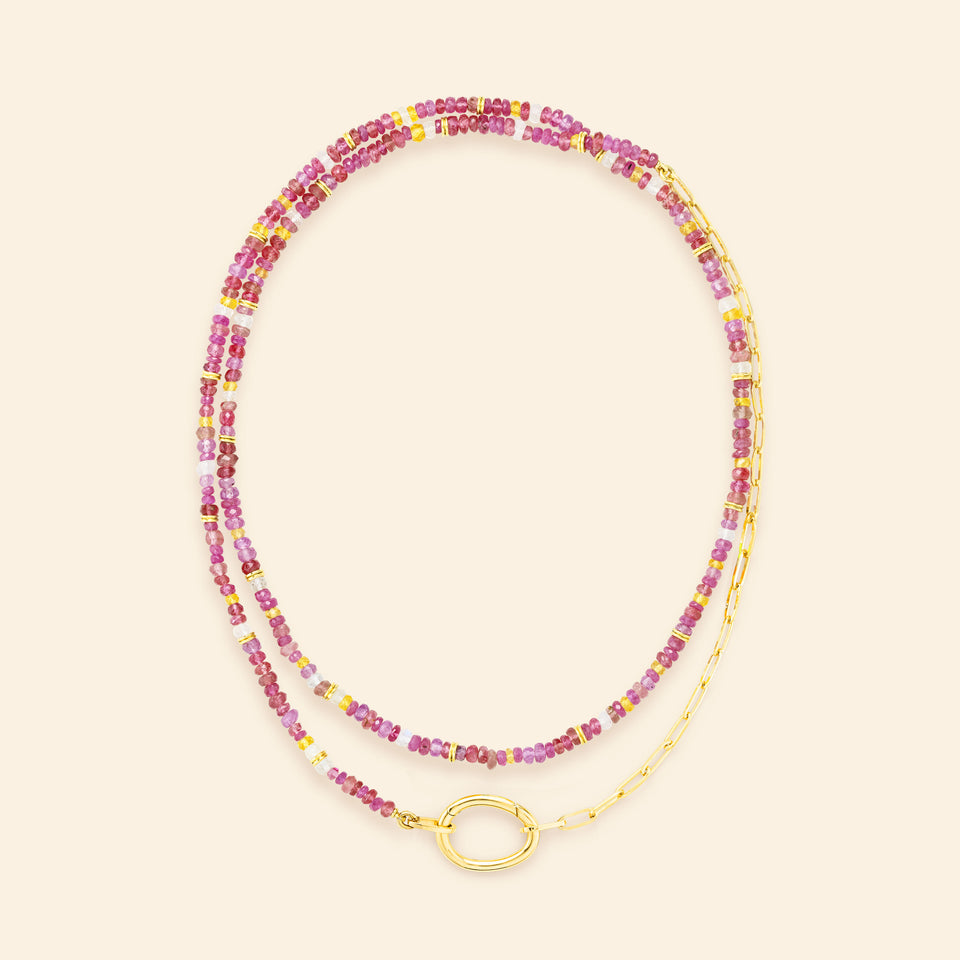 Lien Pierres Rose L Necklace