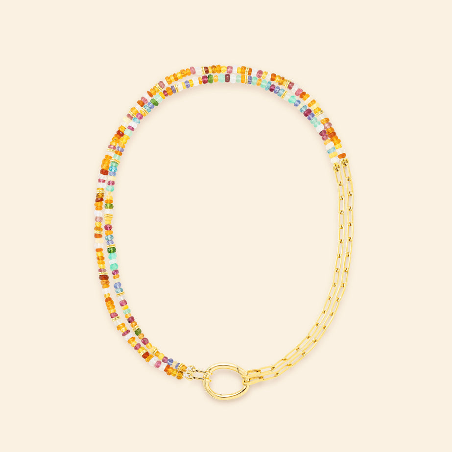 Charm Lien Pierres S Orange Necklace