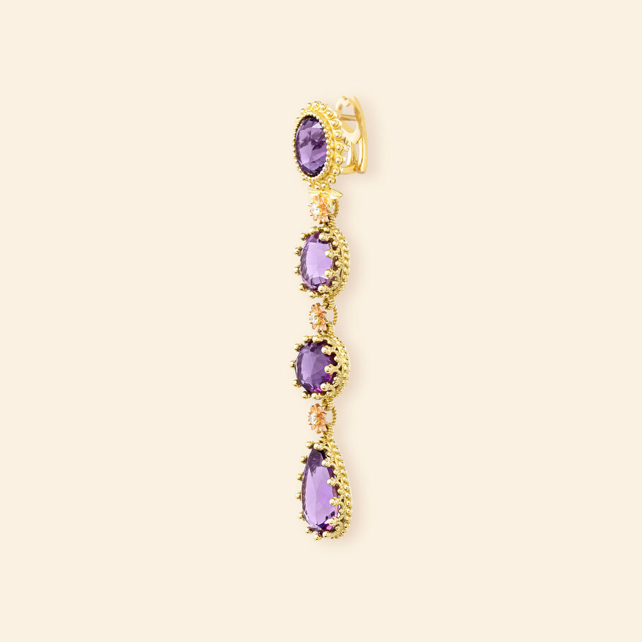 Pierreries Amethysts Line Earring