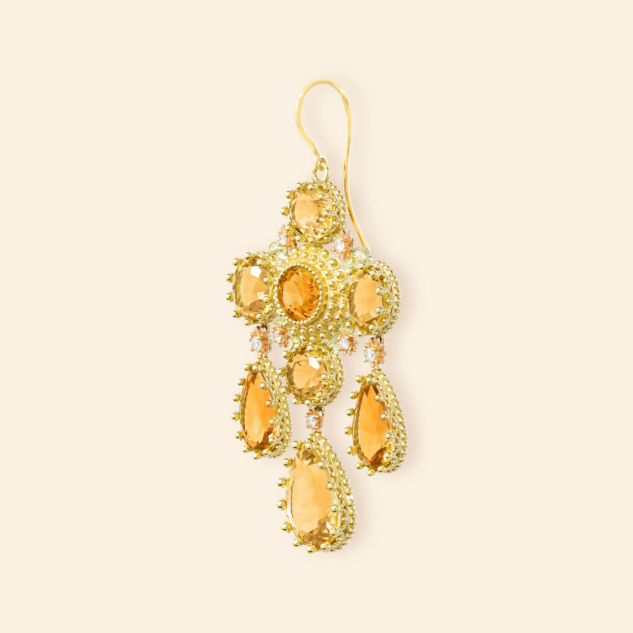 Pierreries Citrines Girandole Earring