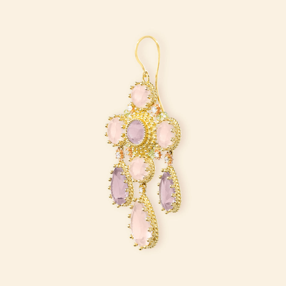 Pierreries Rose Girandole Earring