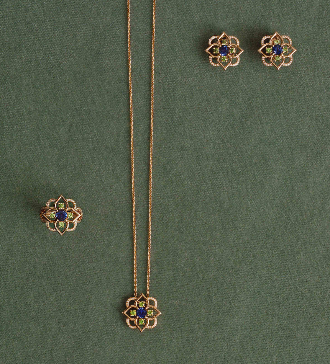 Giardino Sapphire Earrings Pink Gold Mellerio