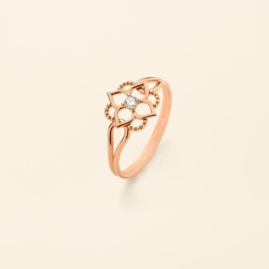 Giardino Ring Diamond Pink Gold Mellerio