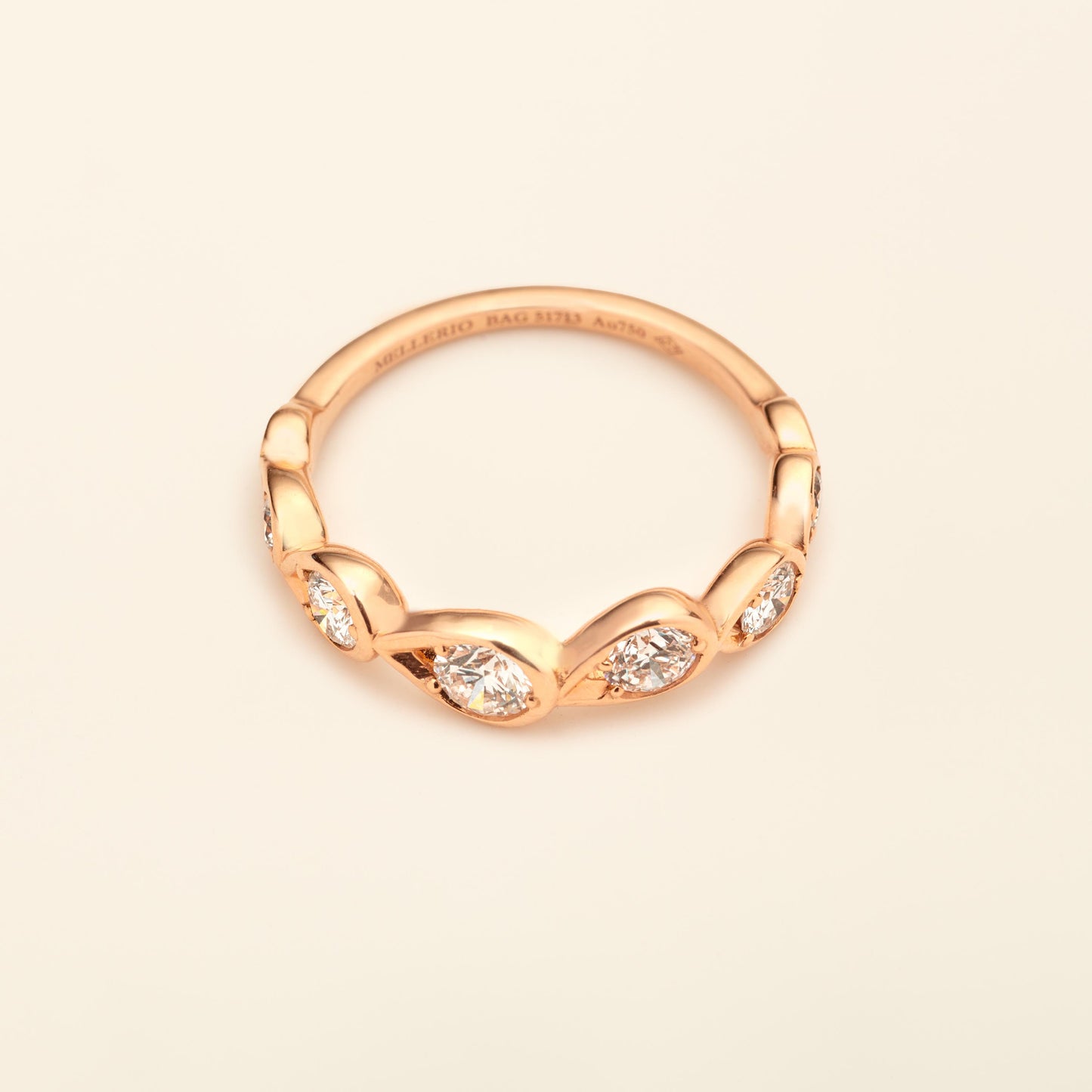 Indra Band Diamonds Pink gold