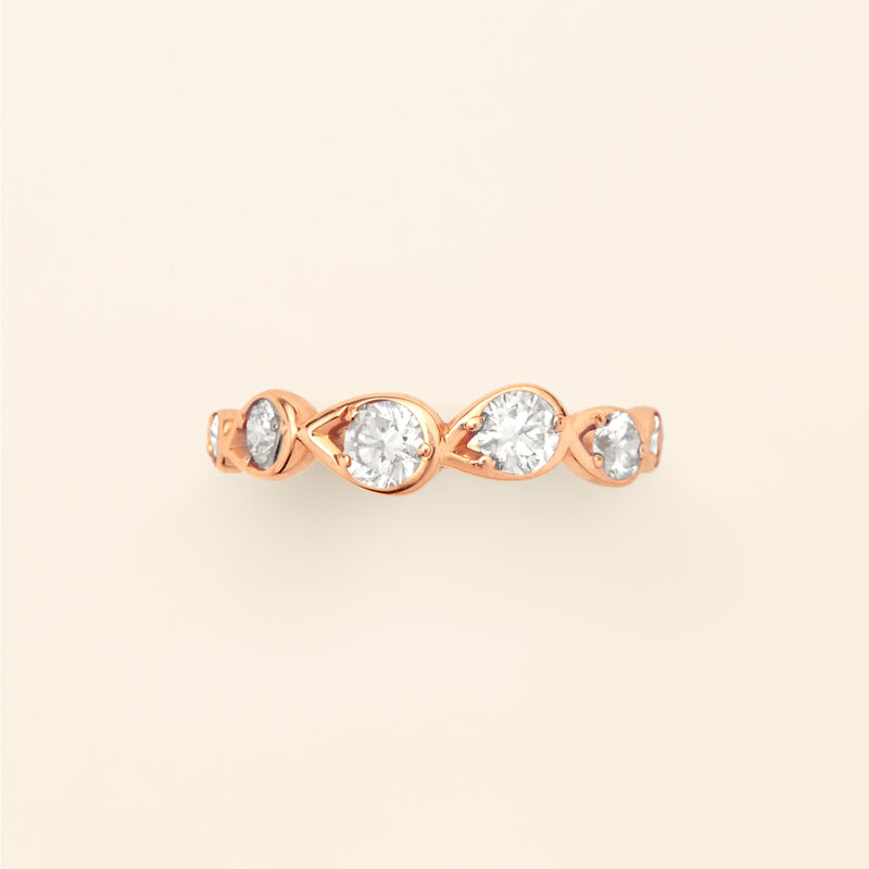 Indra Band Diamonds Pink gold