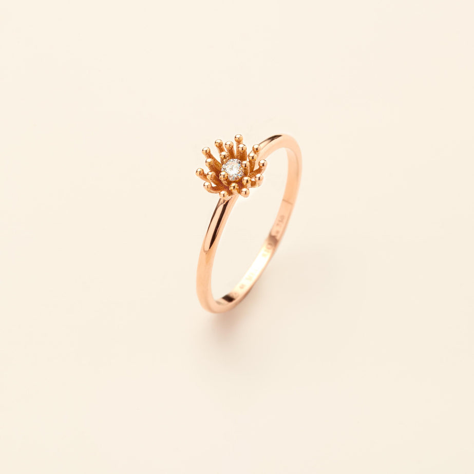 Cactus Vanille ring Diamond Pink Gold Mellerio
