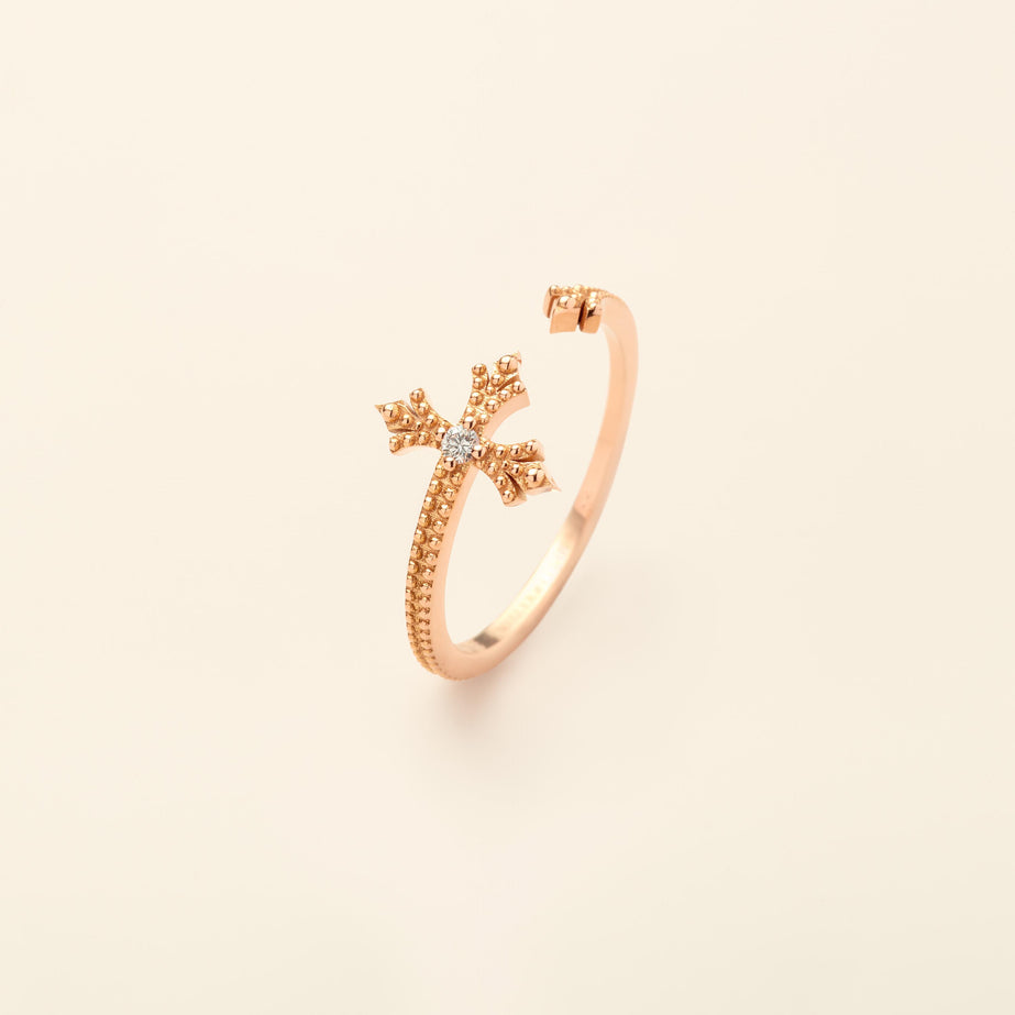 Maria Ring Diamond Pink Gold Mellerio