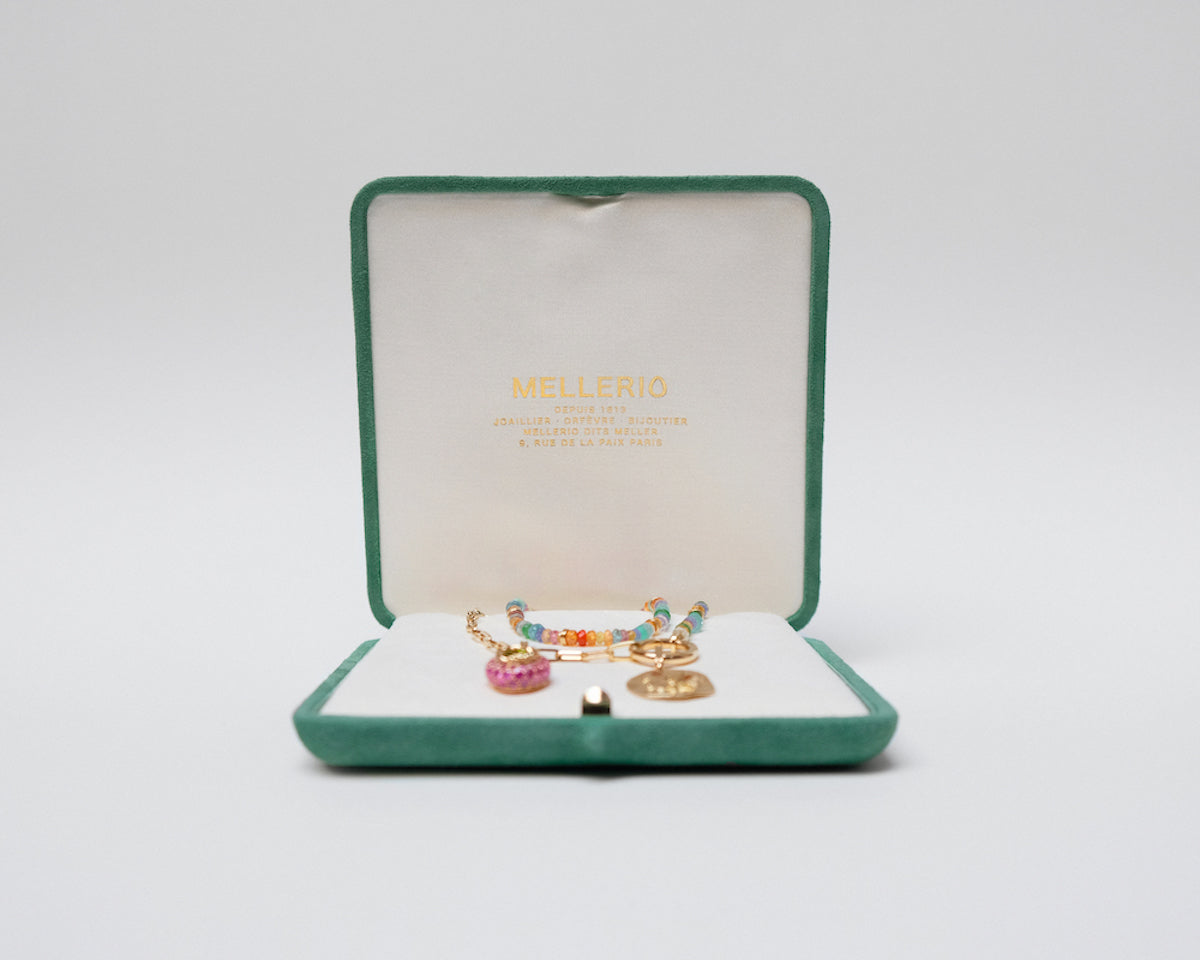 Ecrin Bijoux or jaune et pierres precieuses Mellerio