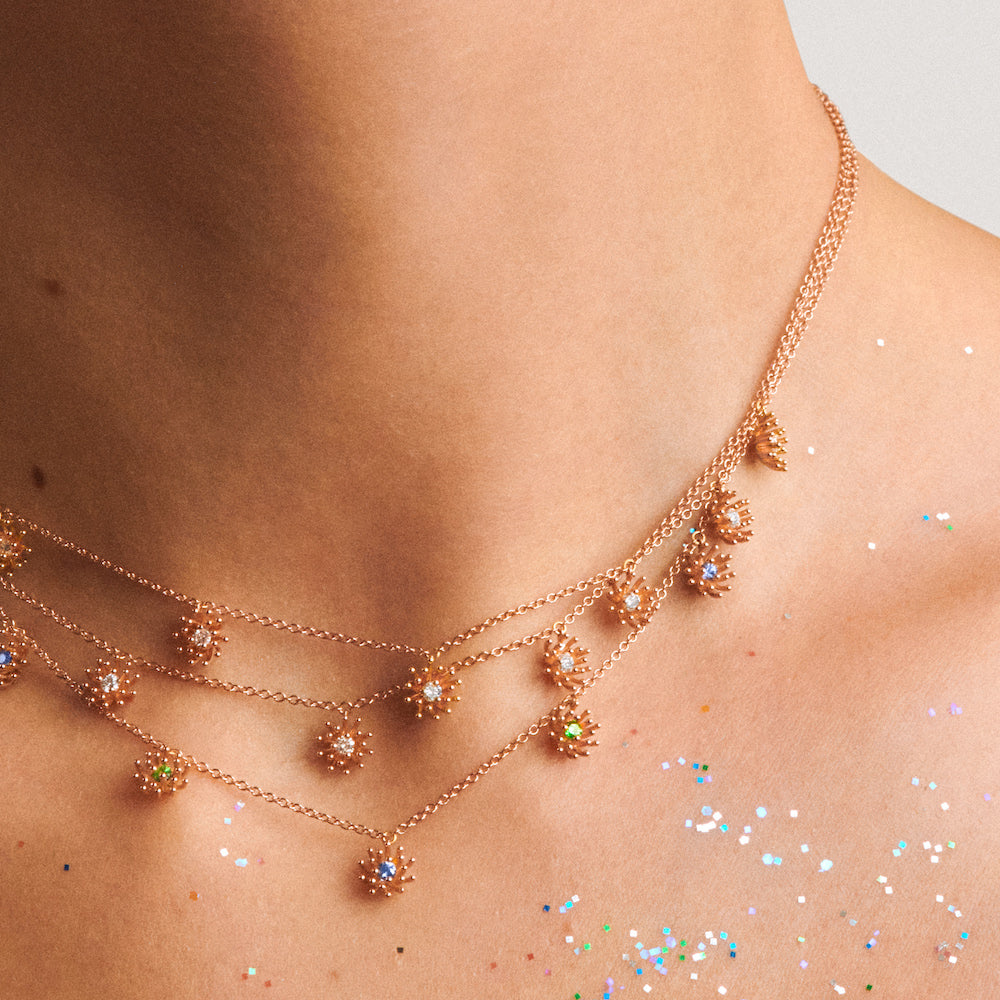 Cactus Bleu Necklace 5 Patterns Pink Gold Mellerio