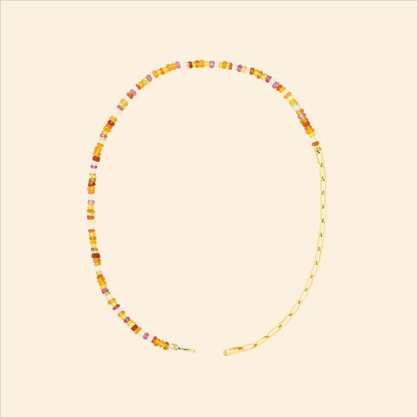 Charm Lien Pierres S Orange Necklace