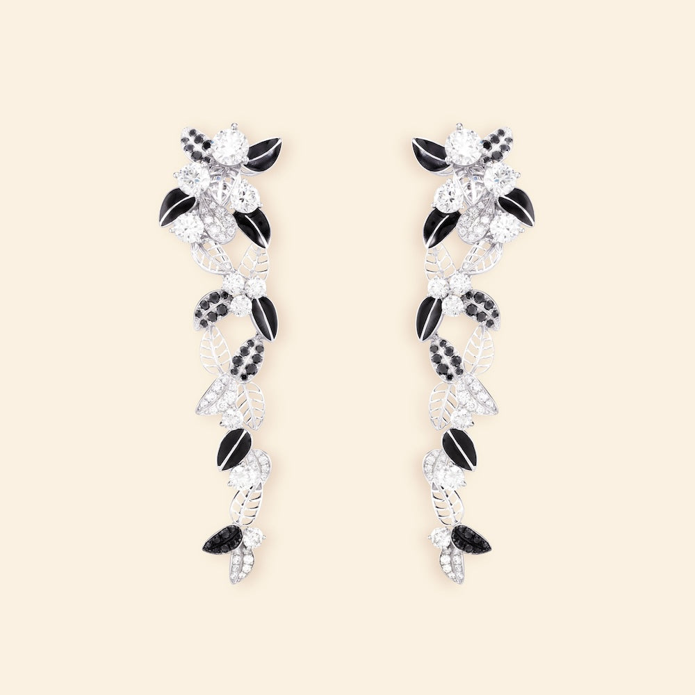 Foglio Earrings Black and White