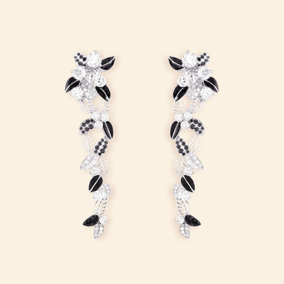 Foglio Earrings Black and White