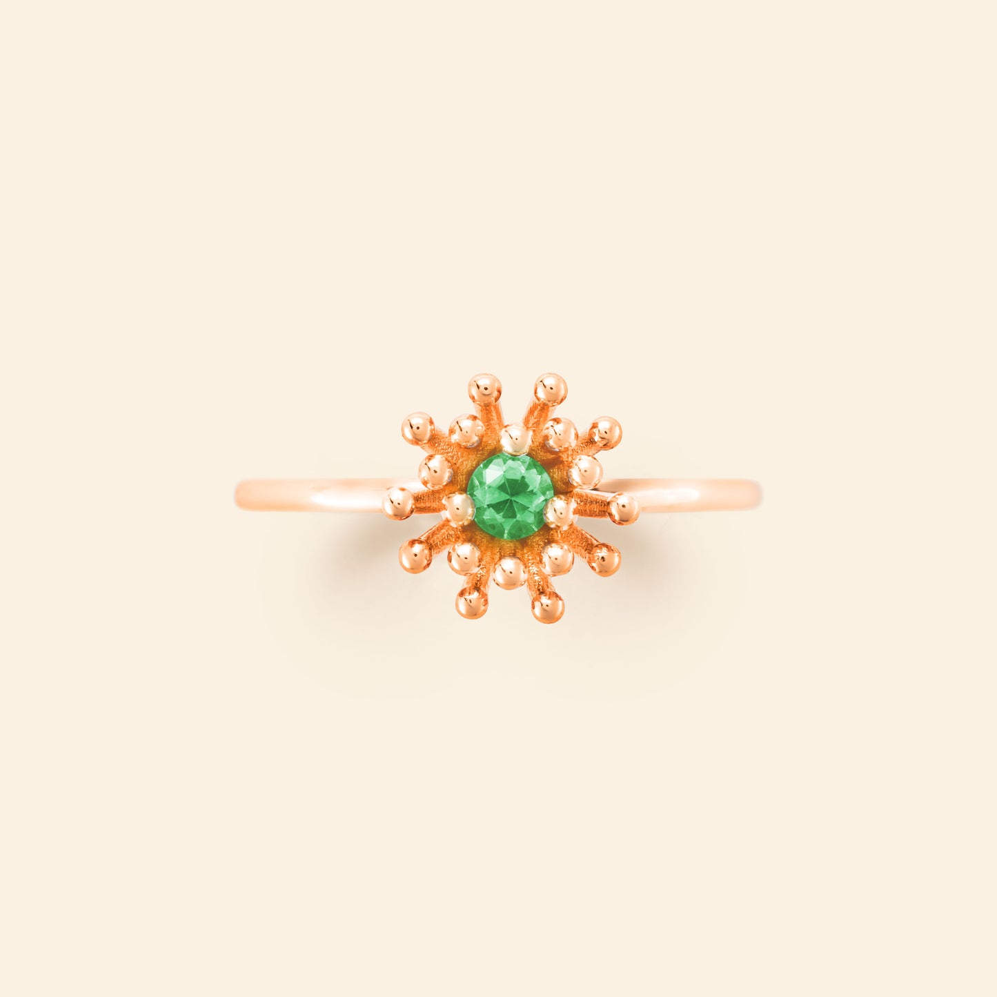 Le Petit Cactus Vert Ring MM Pink Gold