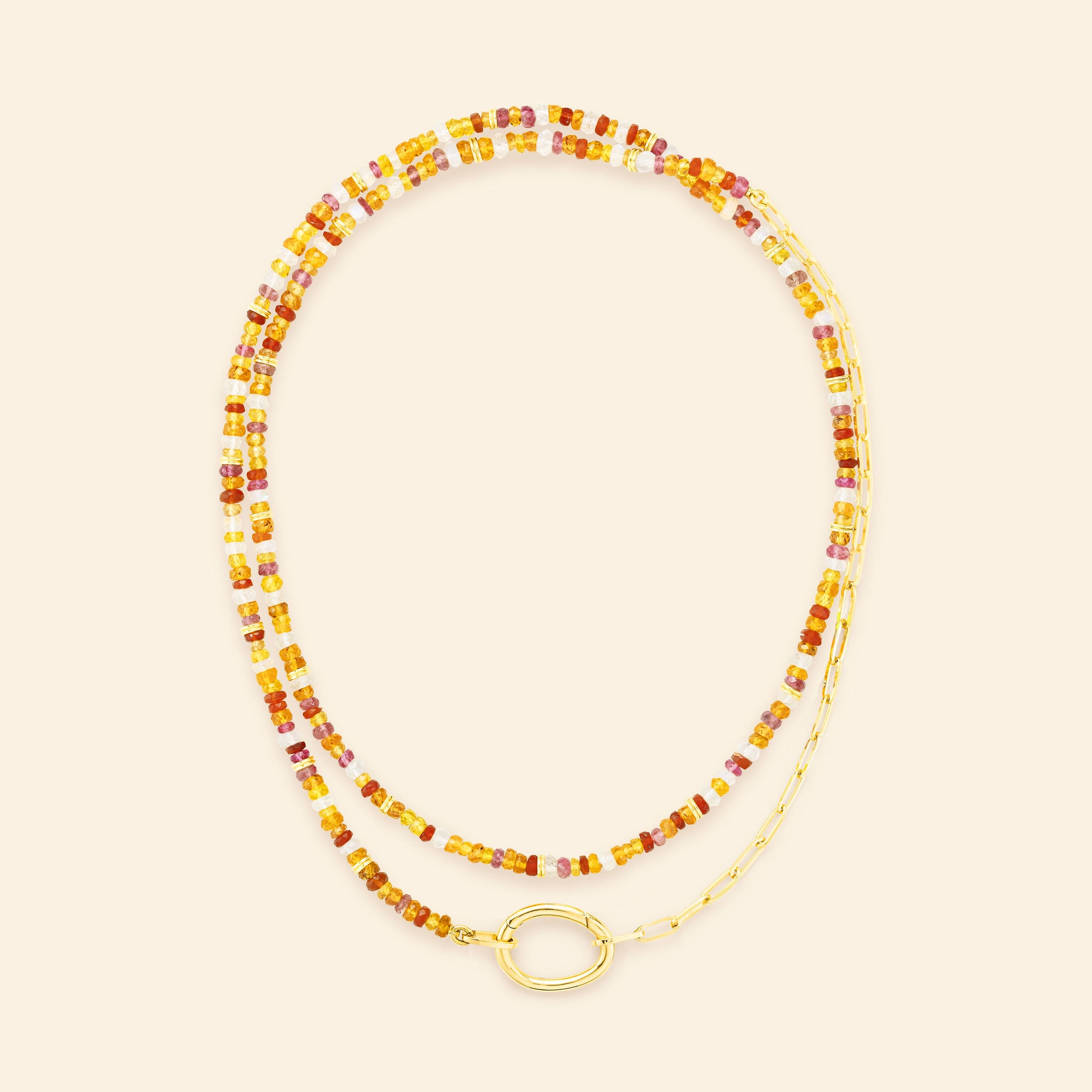Collier en or jaune joaillerie avec pierres Mellerio