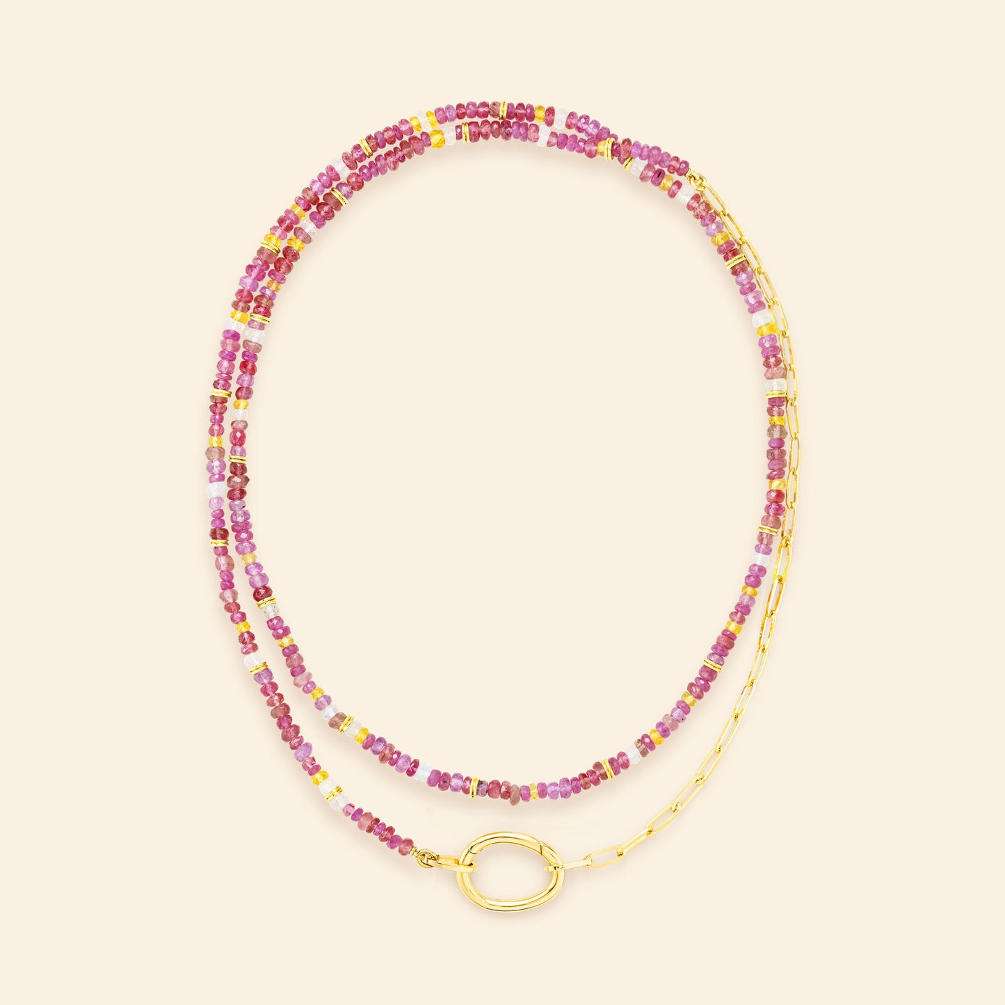 Collier en or jaune avec pierres roses Mellerio