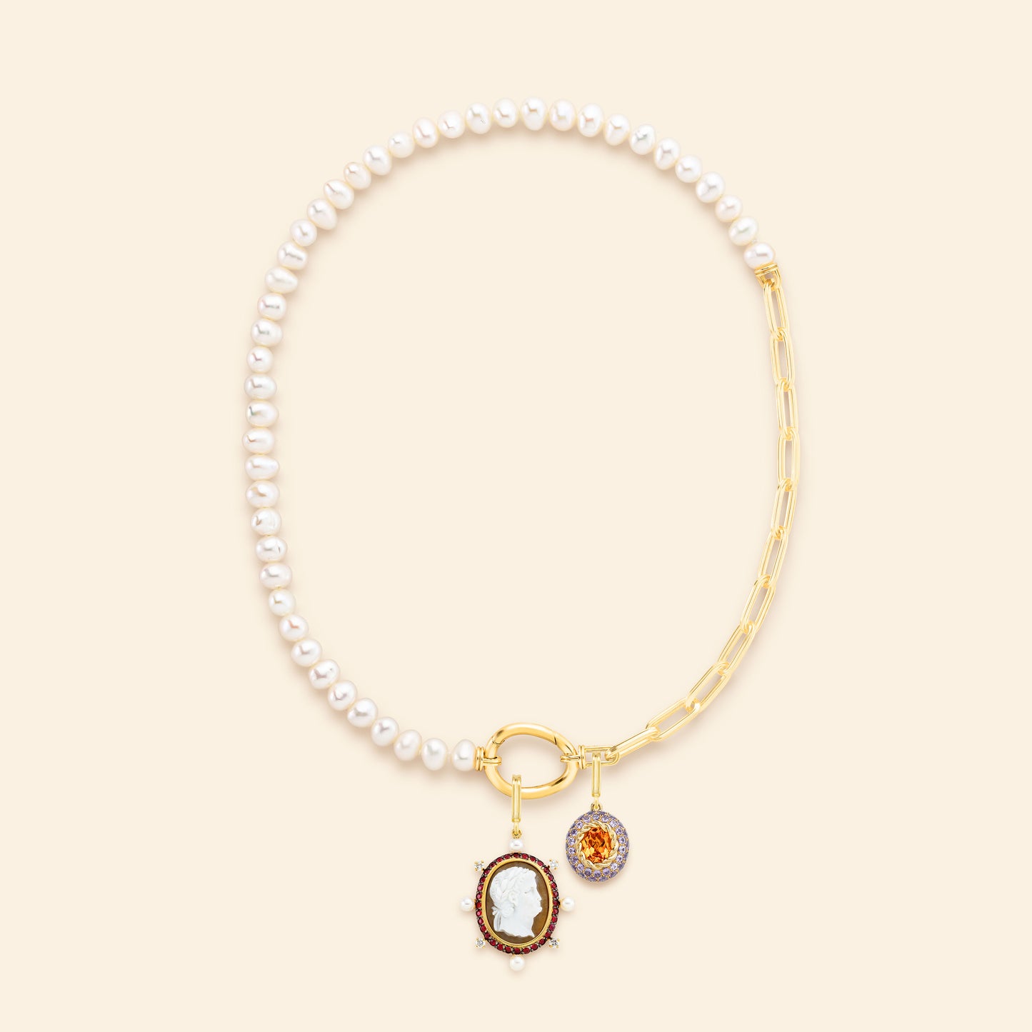 Precious Cameo Pearls Yellow Gold Mellerio