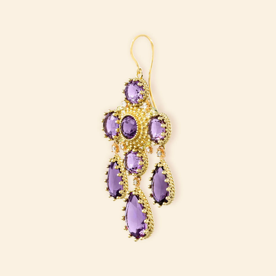 Pierreries Amethysts Girandole Earring