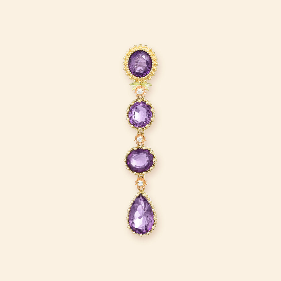 Pierreries Amethysts Line Earring