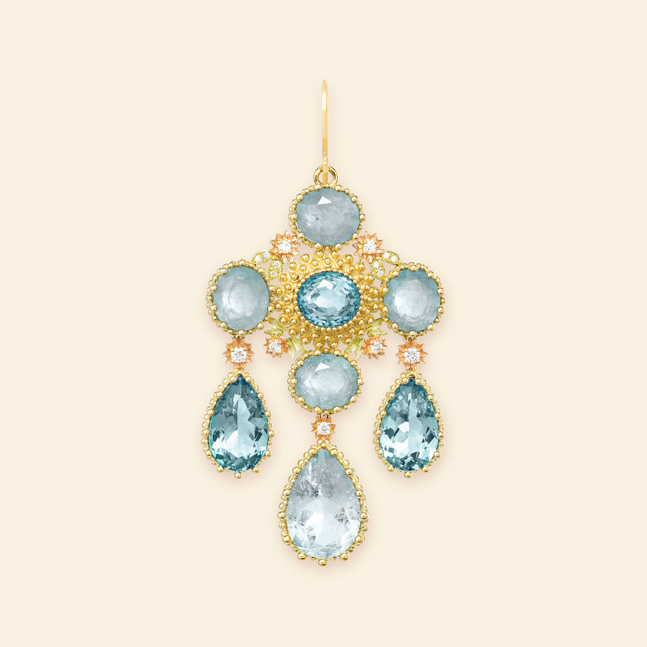 Pierreries Blue Girandole Earring