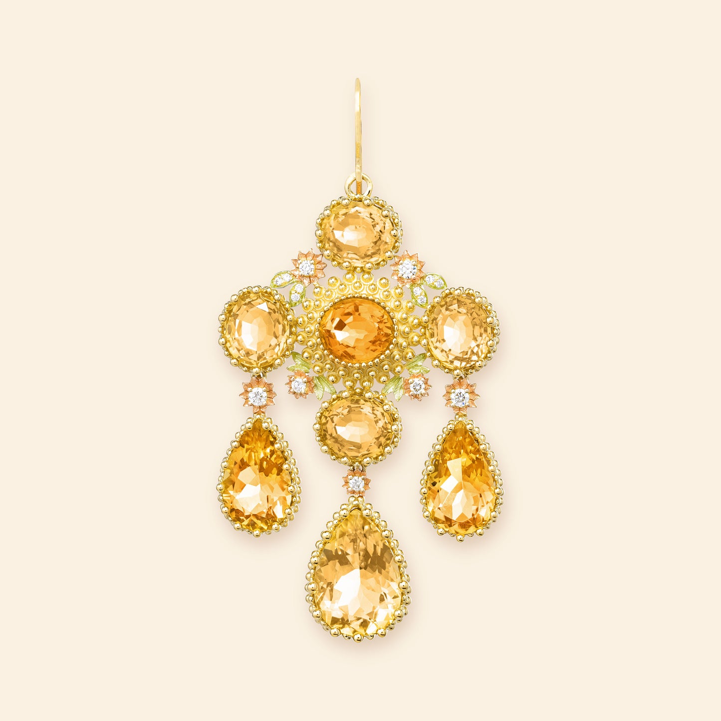 Pierreries Citrines Girandole Earring