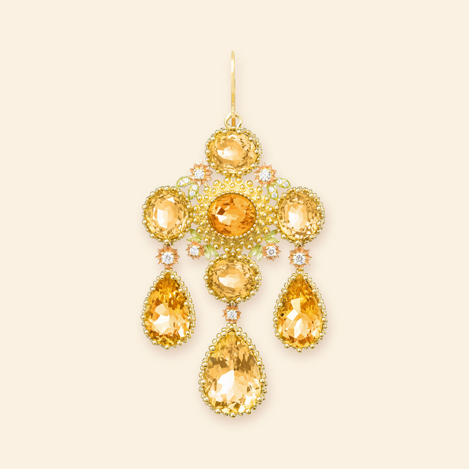 Pierreries Citrines Girandole Earring