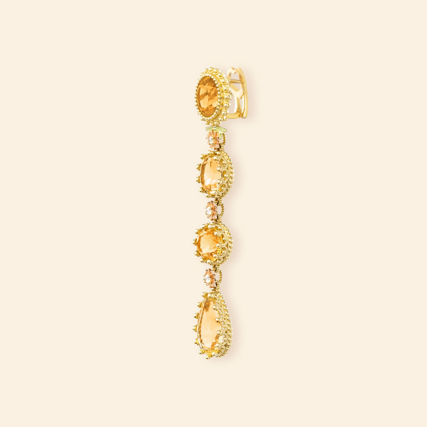 Pierreries Citrines Line Earring