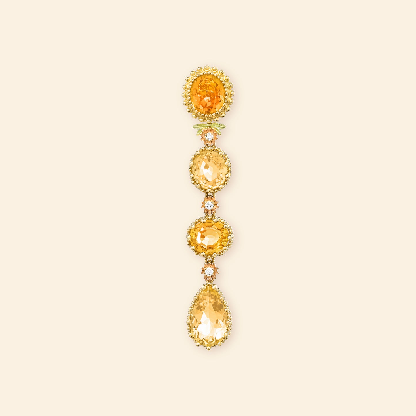 Pierreries Citrines Line Earring