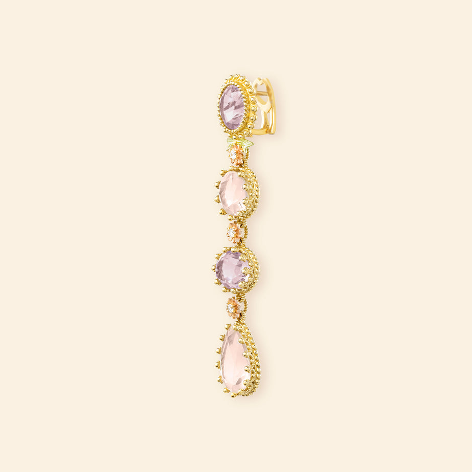 Pierreries Rose Line Earring