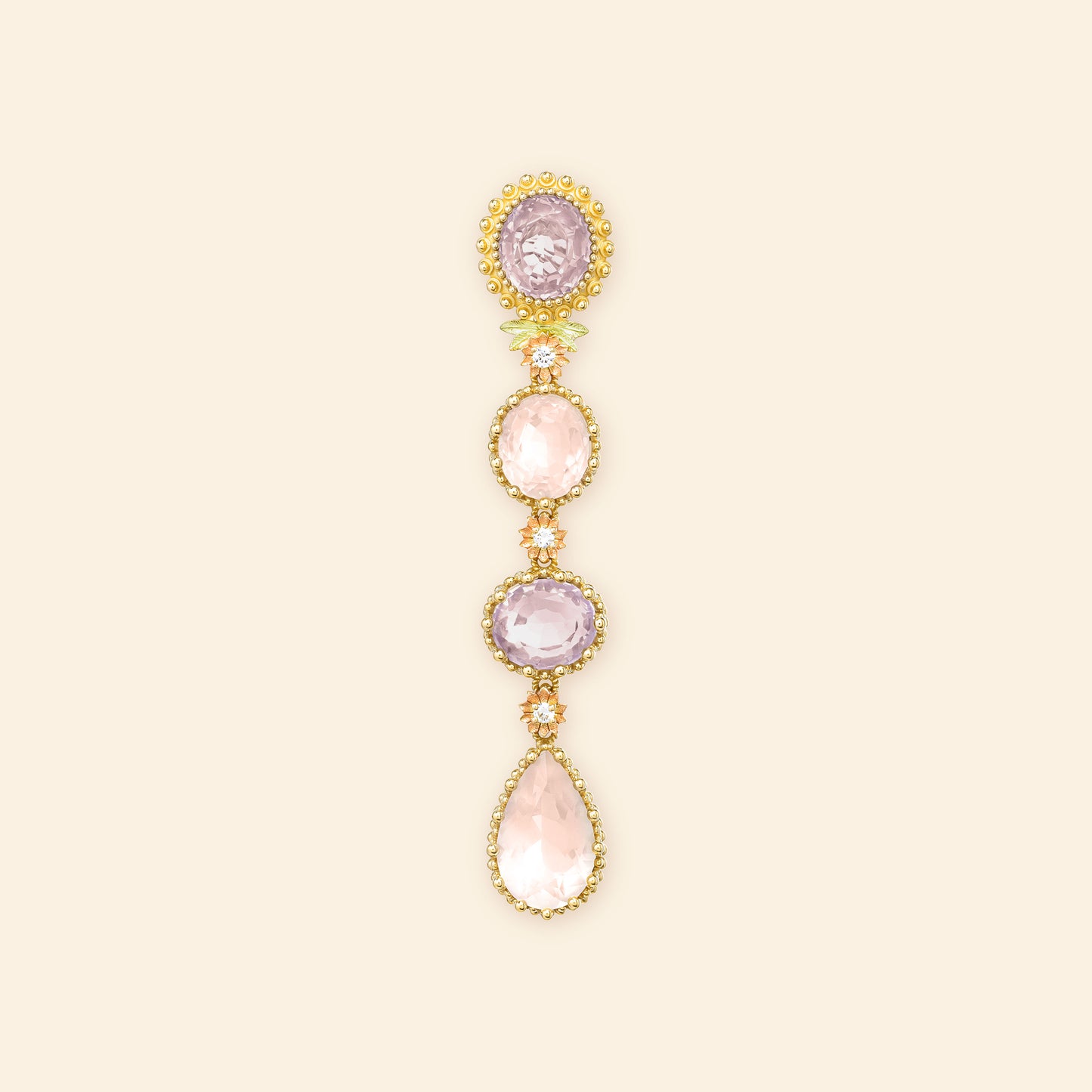 Pierreries Rose Line Earring