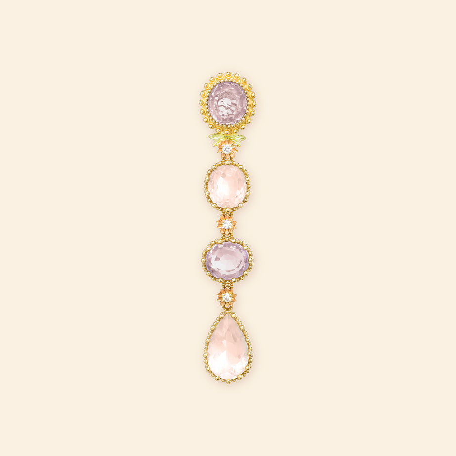 Pierreries Rose Line Earring
