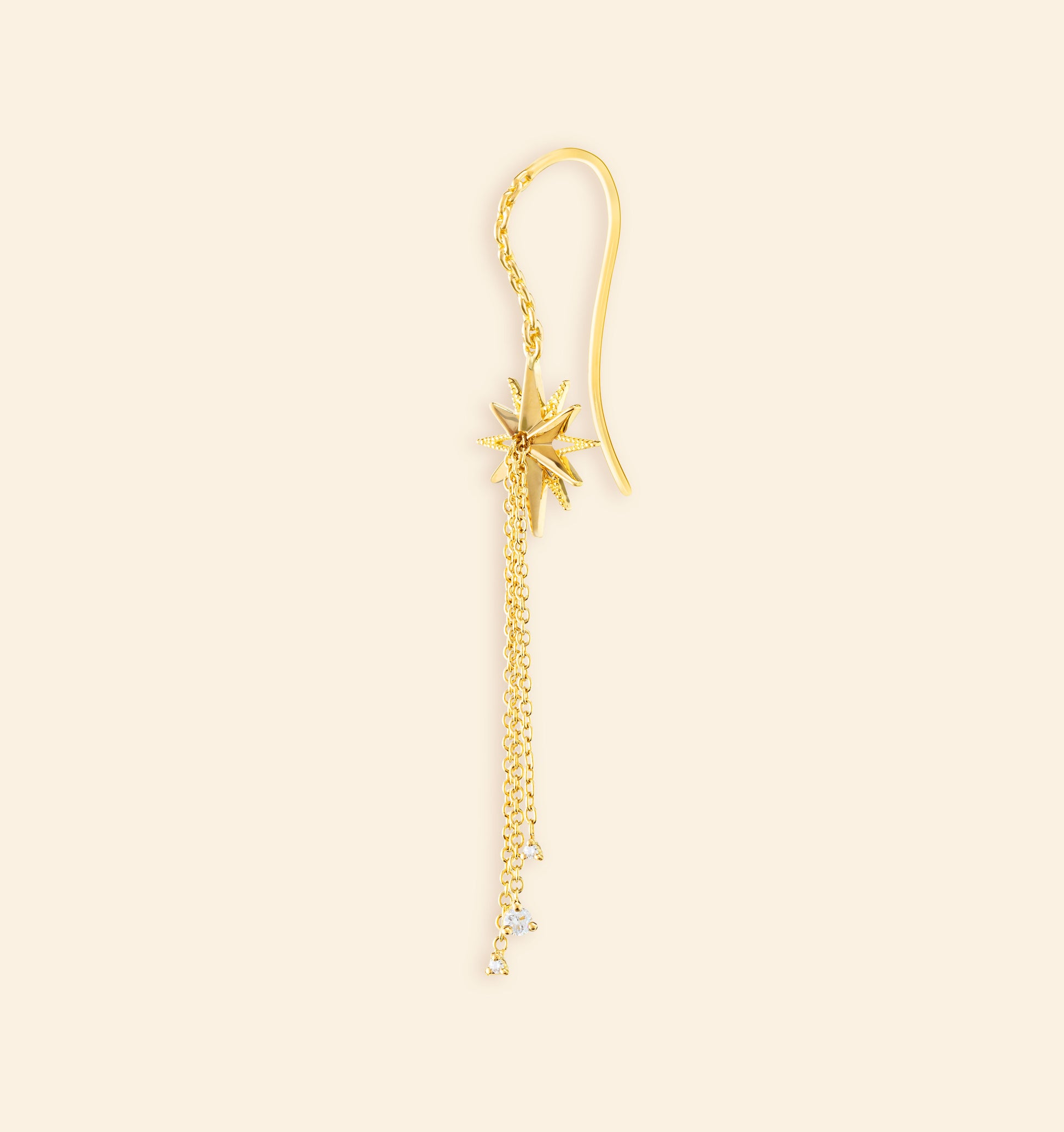 boucle d'oreille or jaune pendante avec diamant joaillerie fine Mellerio