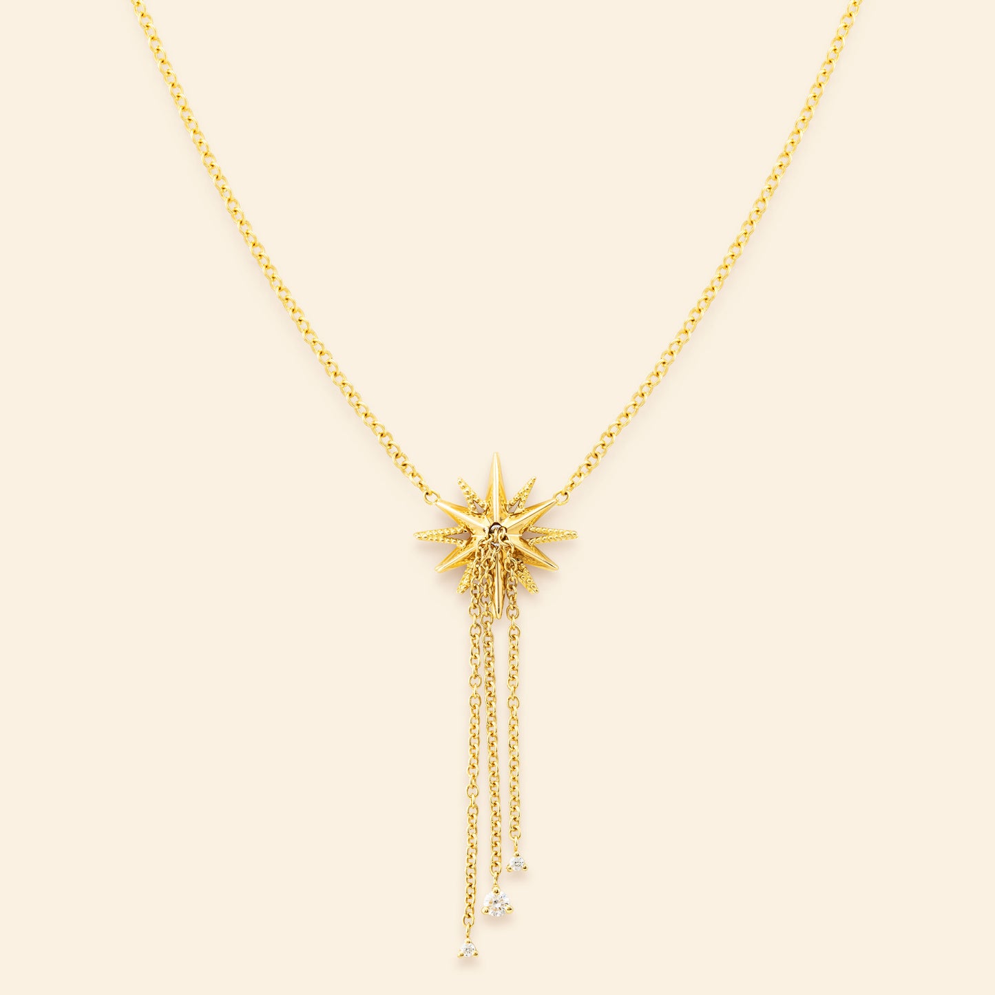 Collier or jaune avec chaines et diamant joaillerie fine Mellerio