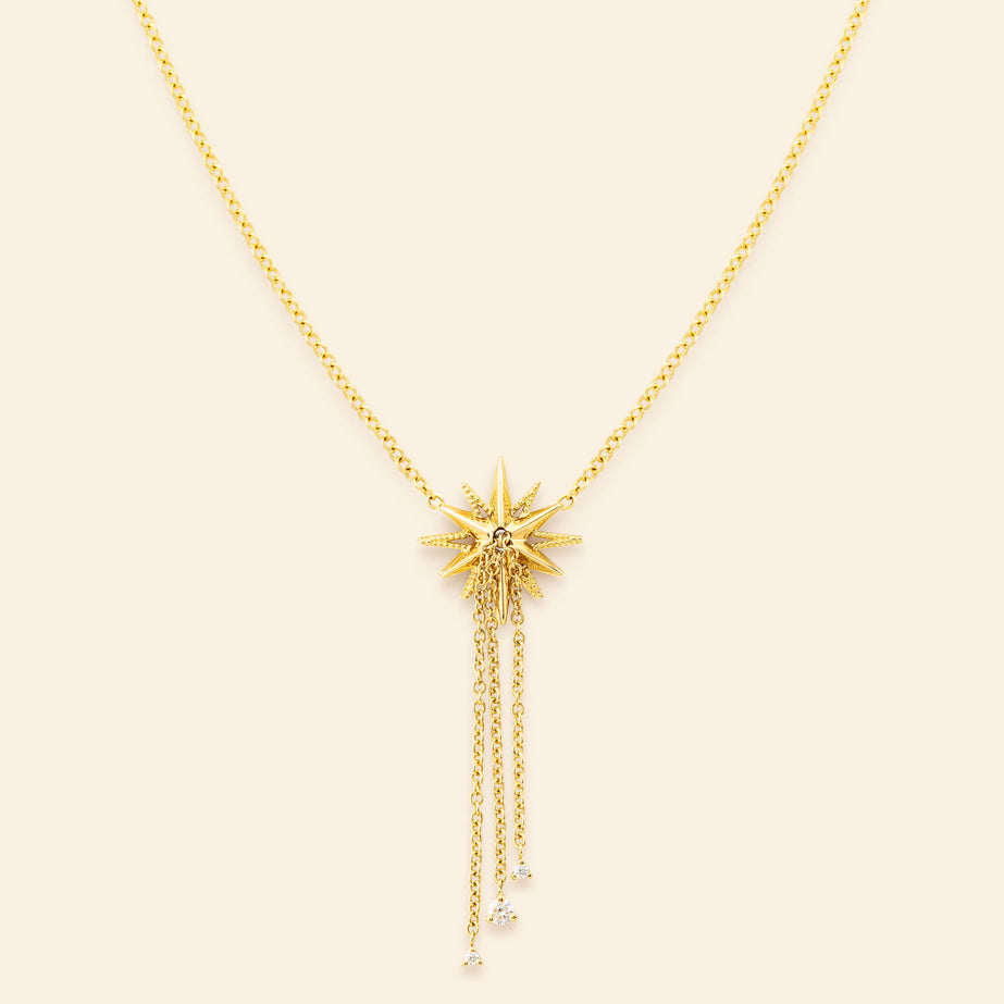Collier or jaune avec chaines et diamant joaillerie fine Mellerio