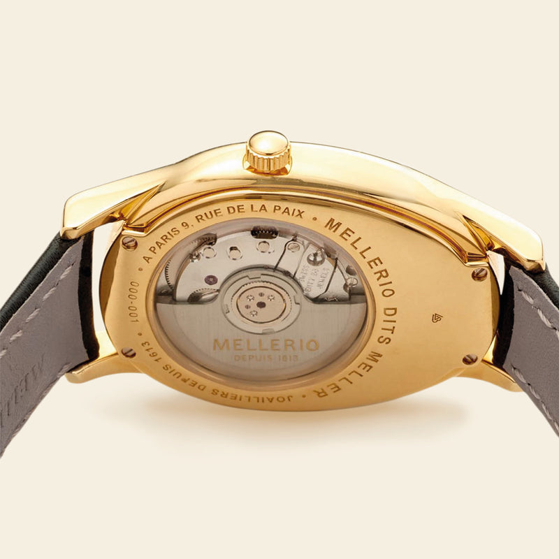 M cut Watch - Yellow gold with White Dial