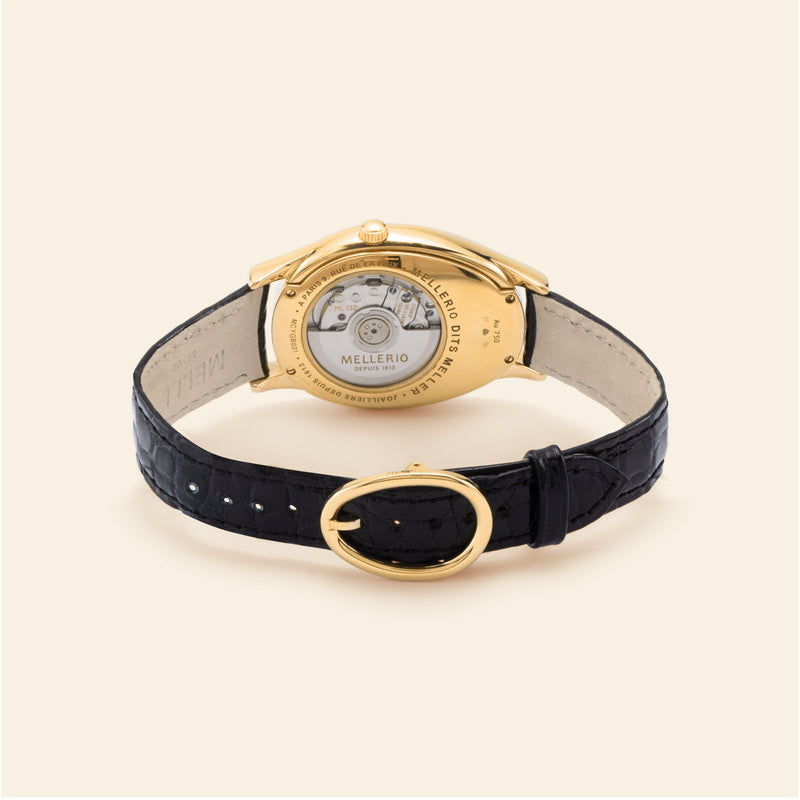 M Cut Watch - Yellow gold with Black Dial