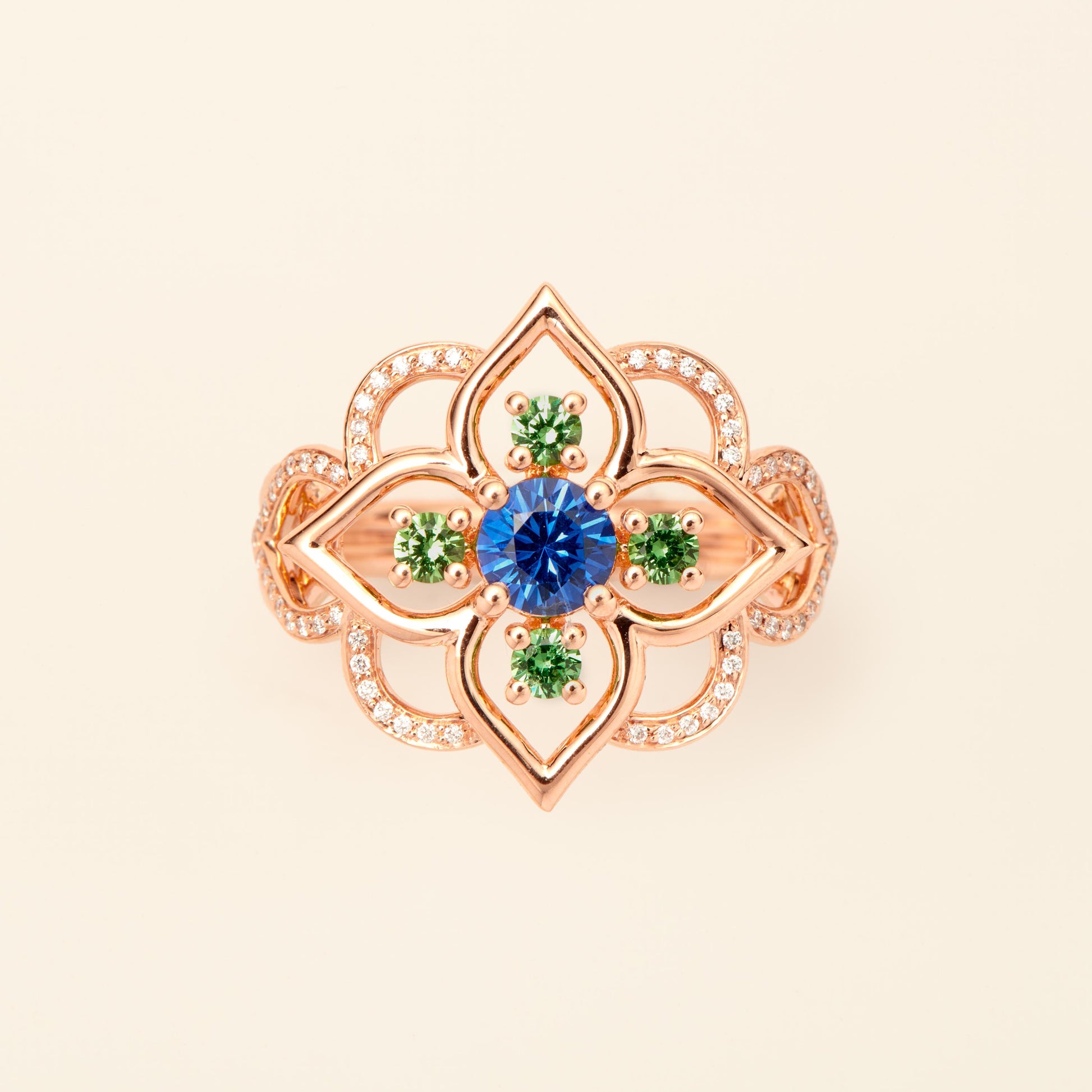 Giardino Sapphire Ring Pink Gold Mellerio