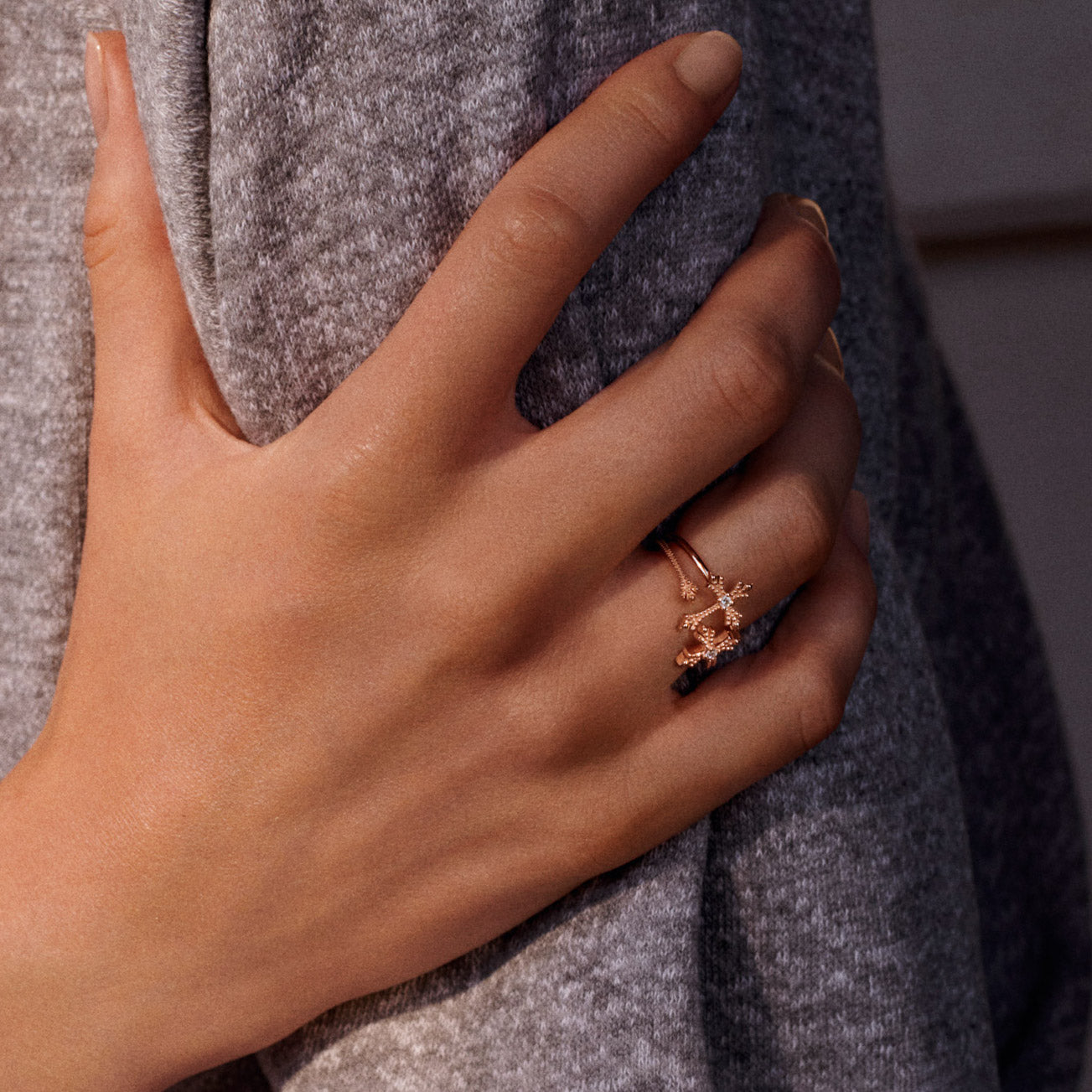 Maria Ring Diamond Pink Gold Mellerio