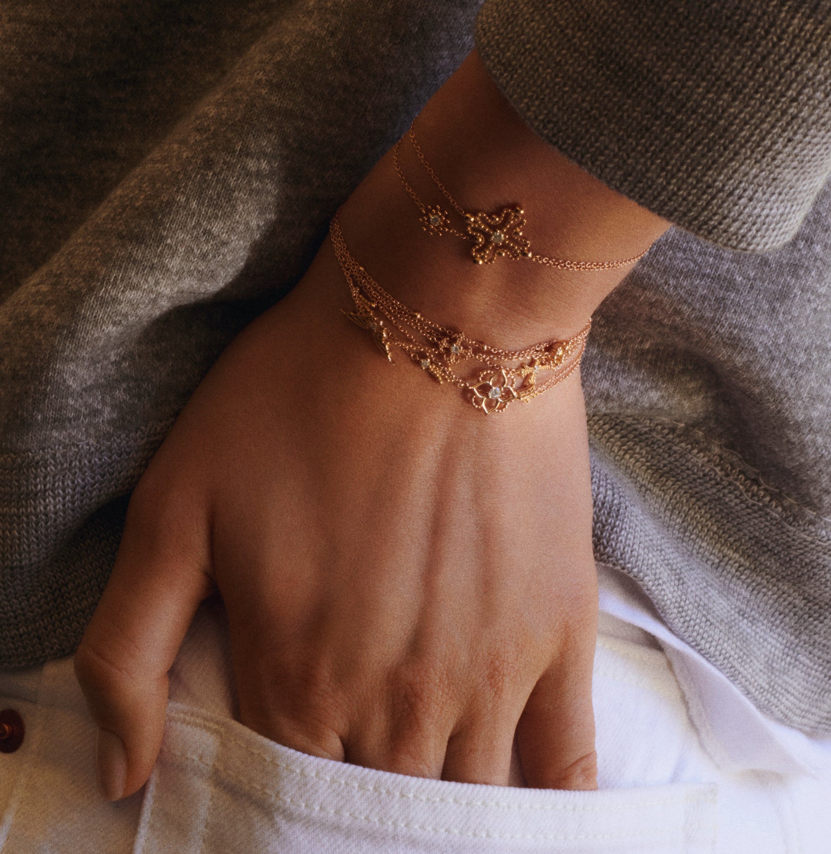 Mini Giardino Bracelet Pink Gold Mellerio