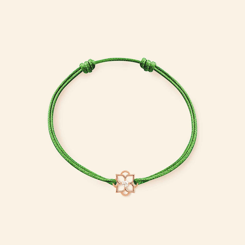 Mini Giardino Bracelet Diamond Green Cord