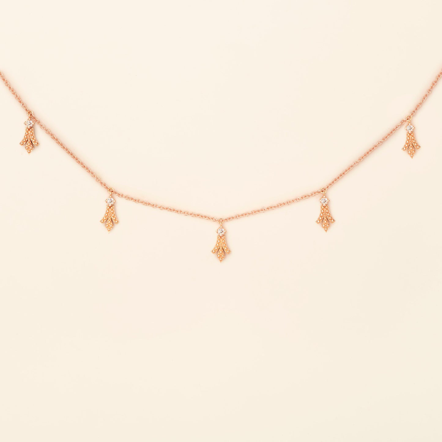 George Necklace Diamonds Pink Gold Mellerio