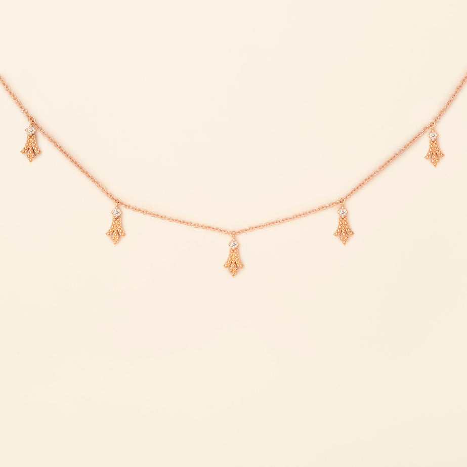 George Necklace Diamonds Pink Gold Mellerio