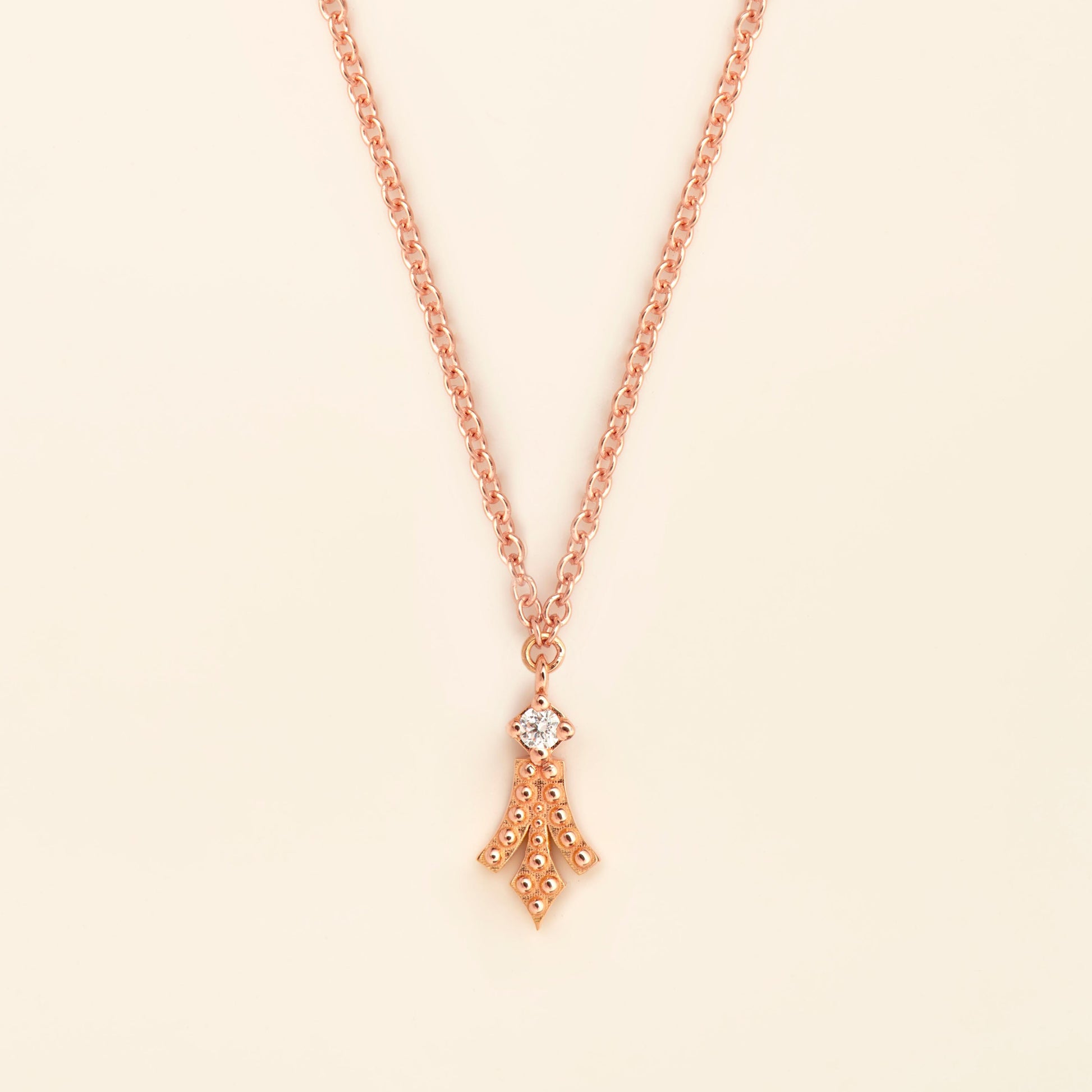 George Necklace Diamond Pink Gold Mellerio
