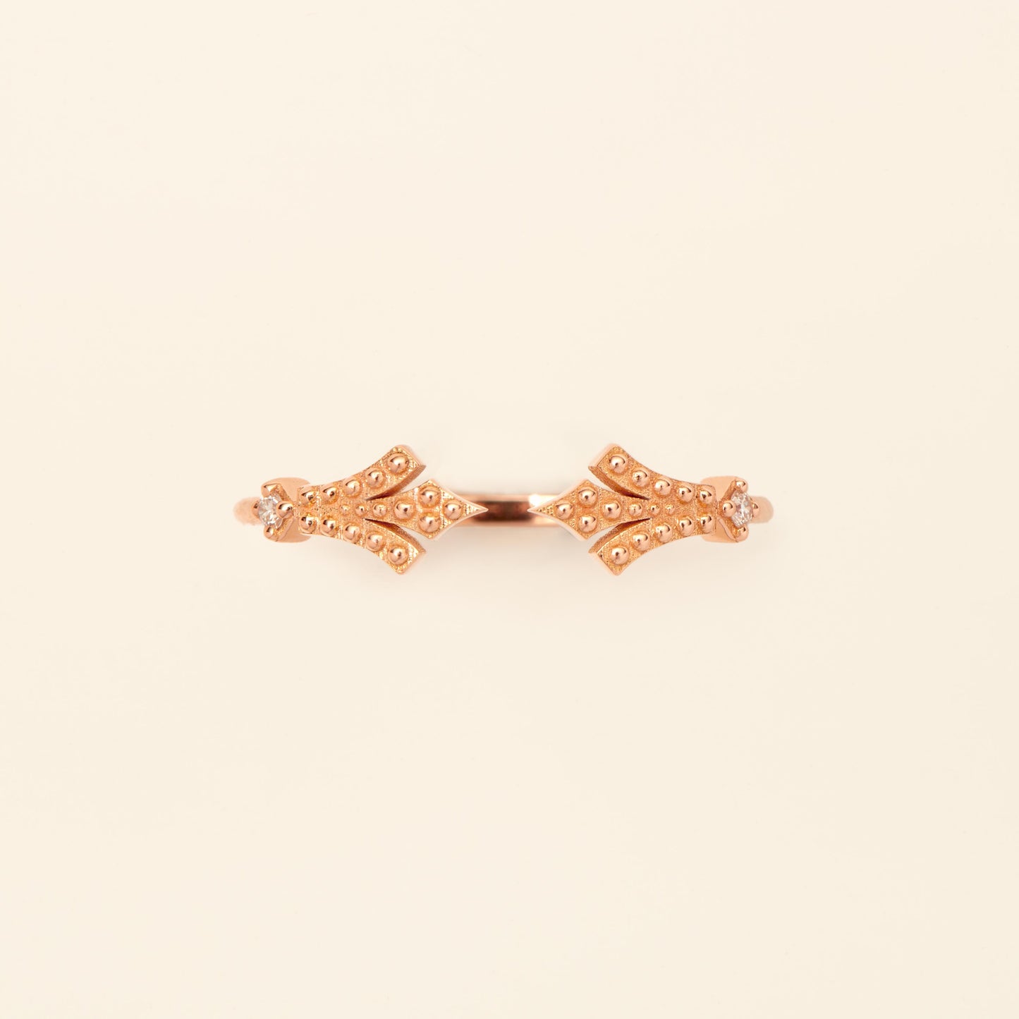 George Ring Diamond Pink Gold Mellerio
