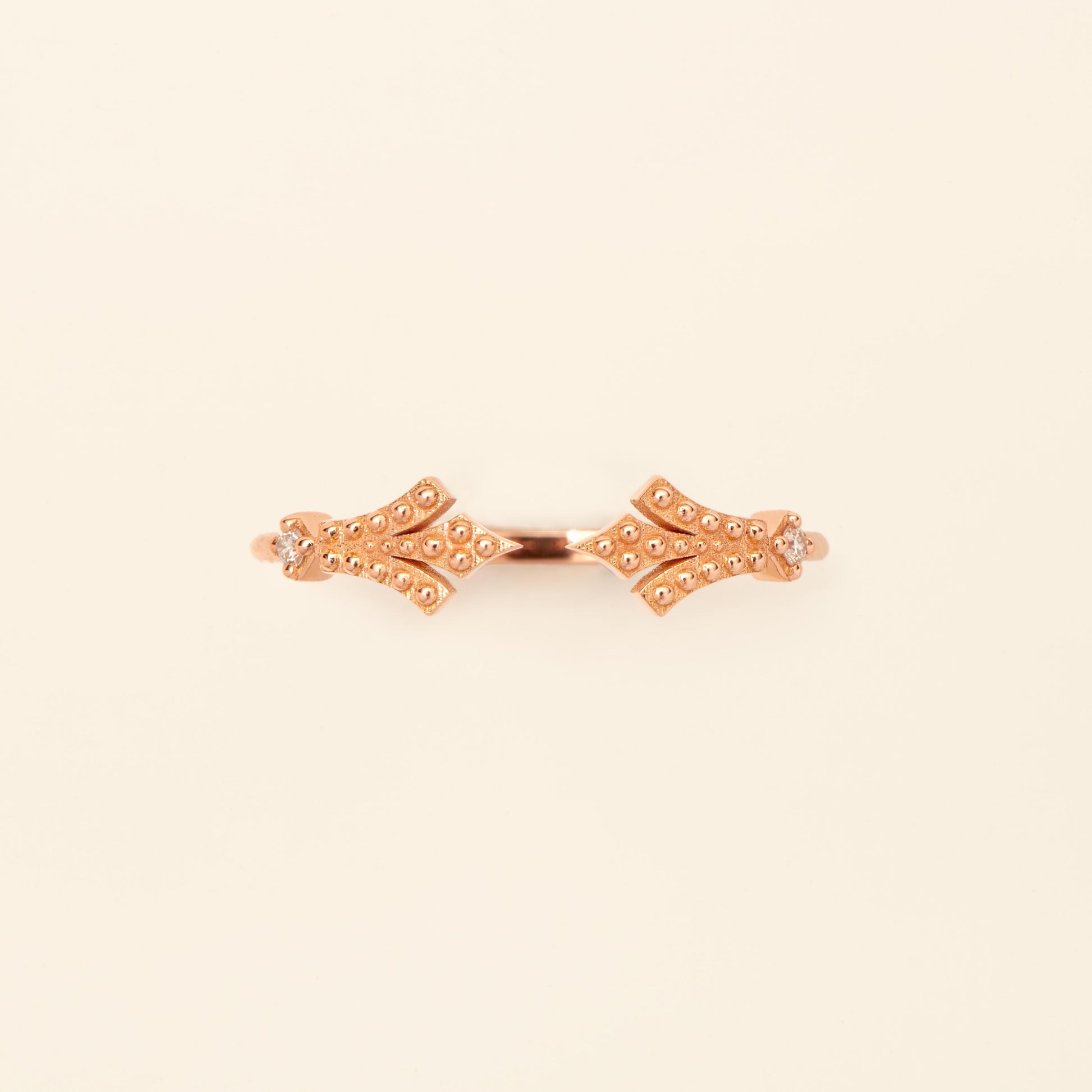 George Ring Diamond Pink Gold Mellerio