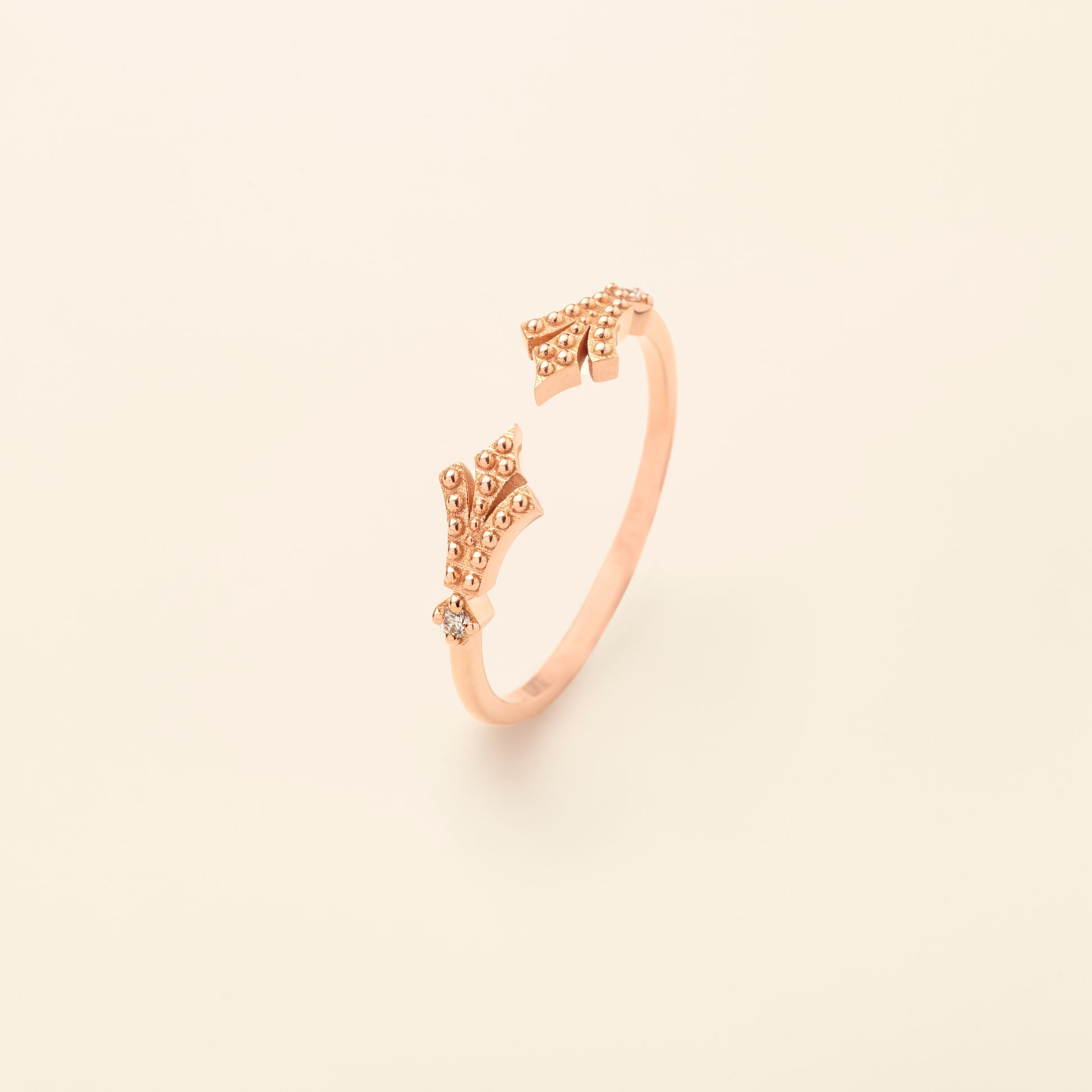 George Ring Diamond Pink Gold Mellerio