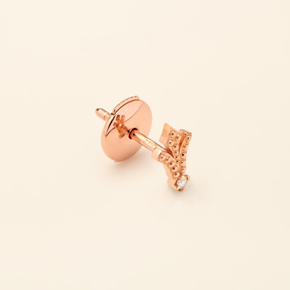 George Diamond Stud Pink Gold Mellerio
